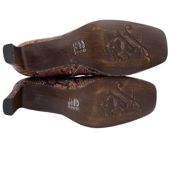 Free People Cybill Slouch Heeled Bootie Snake Print Leather EU 40 - Picture 9 of 12